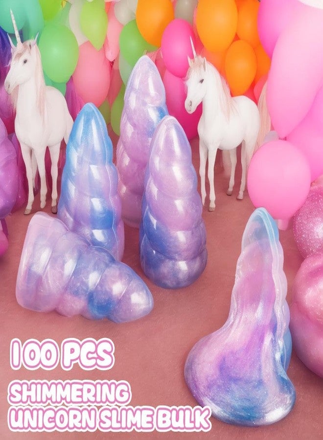 Uzoxlsn 100 Pack Unicorn Theme Slime Party Favors Supplies, Unicorn Slime Bulk, Birthday Goodie Bag Stuffers, Stockings & Basket Filler, Treat Bags for Girls Boys, Non-Sticky Kit for Kids, Classroom Reward - Image 2